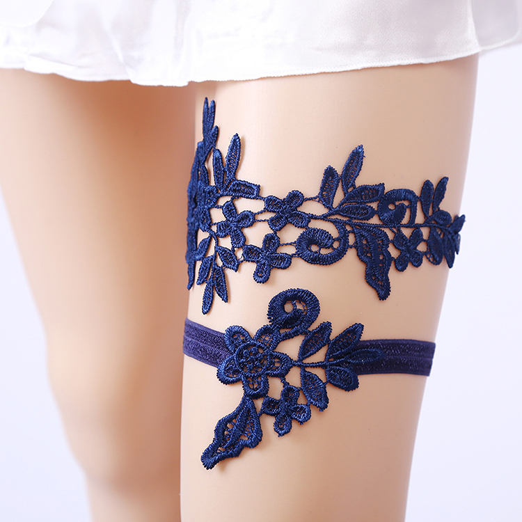 New Design Colors Sexy Embroidery Flowers Bridal Garter Belt
