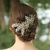 Luxurious Rhinestone Metal Leaves Design Hairclip